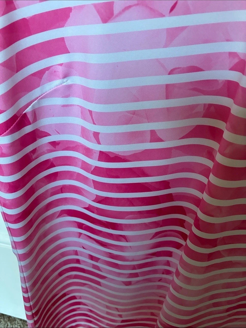 Puma Women's MATTR Lily Floral Sleeveless Golf Polo Pink & White Large - Picture 3 of 8